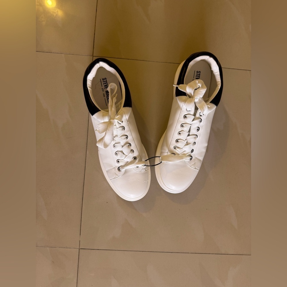STEVE MADDEN FROSTED WHITE   And Black  SNEAKERS  MEN'S US Size 14 M - Picture 15 of 16